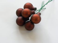 baňky hnědé  6 ks mat